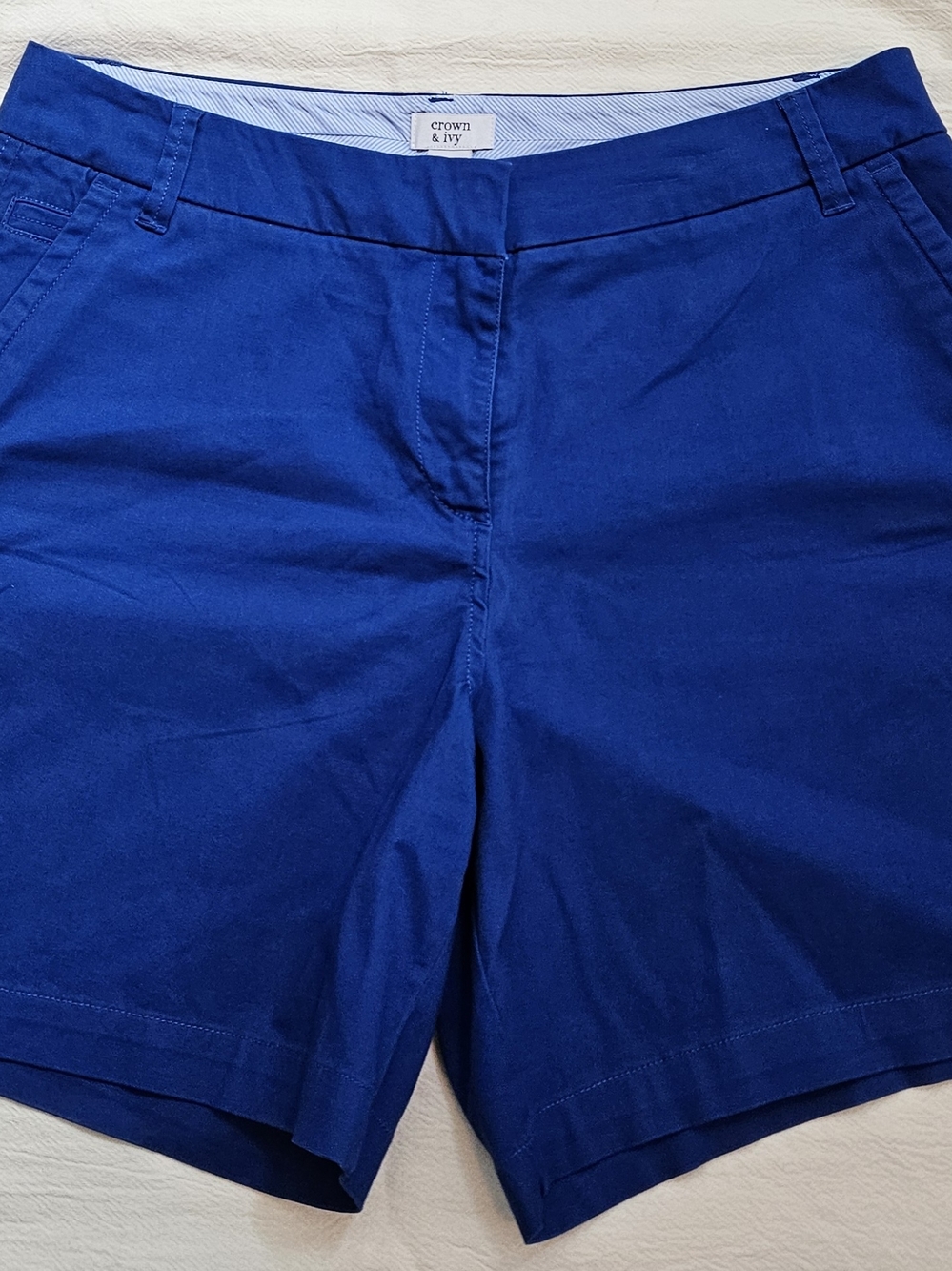 Crown & Ivy Royal Blue Cotton Chino Shorts